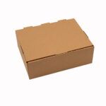 Cutie din carton pentru pizza callzone, 260x200x90mm, carton natur microondulat - imagine 2