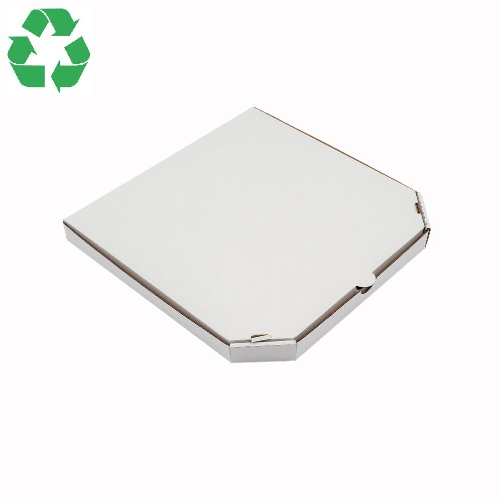 Cutie din carton pentru pizza, 35cm, 350x350x30mm, carton alb microondulat